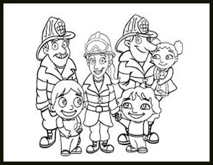 Firefighter and Kids